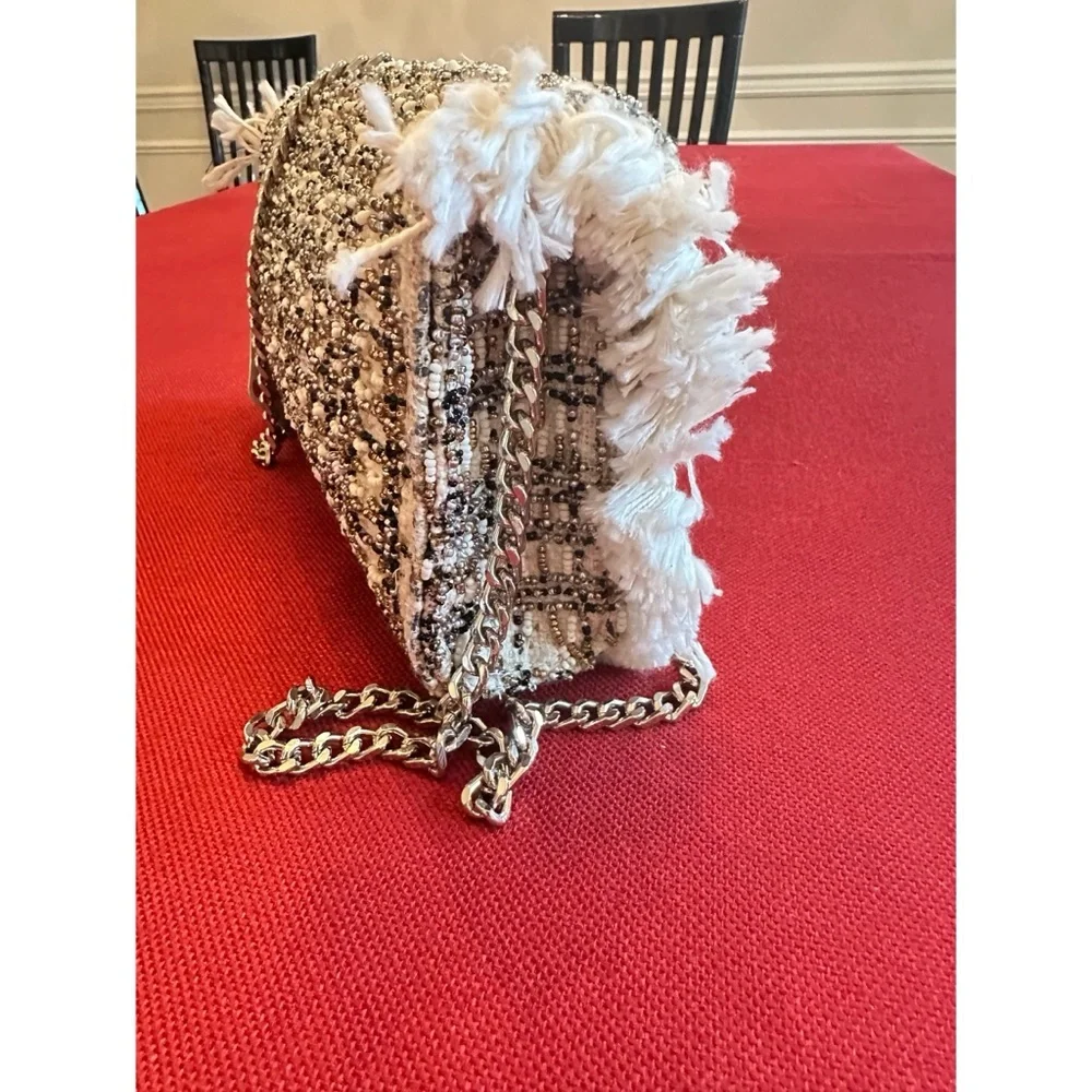 Zara Tweed Fringe Shoulder Bag, NWT - Picture 6 of 12